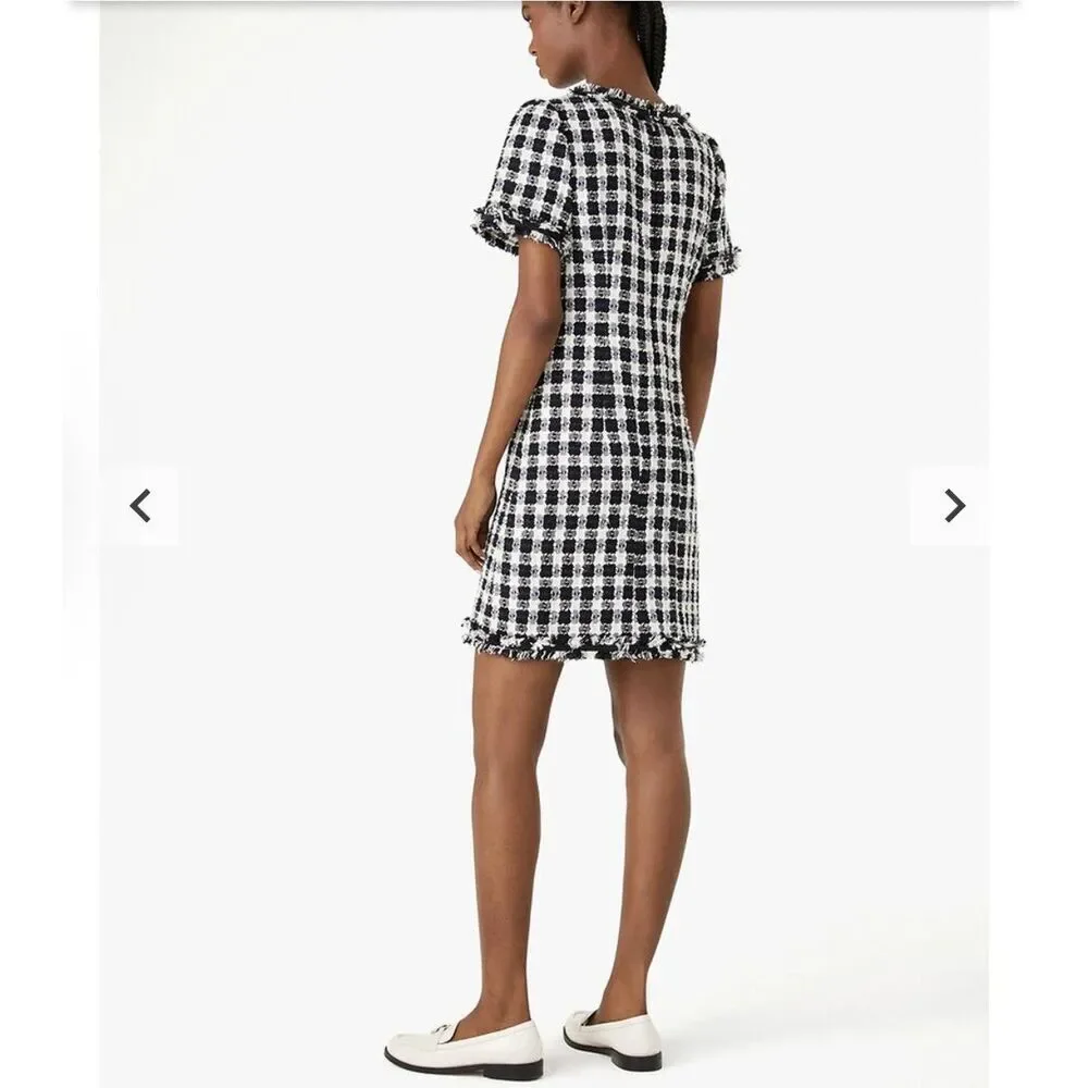 New Without Tag Women’s Kate Spade Tweed  Checkers Shift Dress MSRP $449 Sz. 14